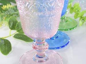 ingrosso set bicchieri calice vetro colorato