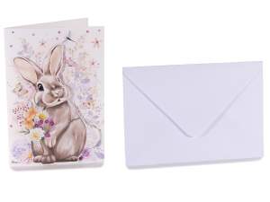 ingrosso biglietto conigli pasqua pop up busta