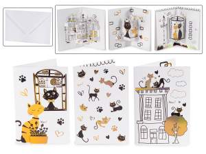 ingrosso biglietto regalo gatto pop up 3d