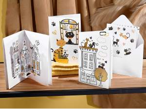 ingrosso biglietto regalo gatto pop up 3d
