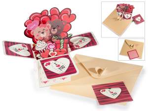 ingrosso biglietti auguri san valentino pop-up 3d