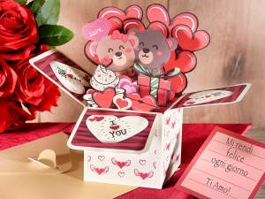 ingrosso biglietti auguri san valentino pop-up 3d