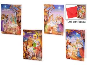 ingrosso biglietto presepe natale busta