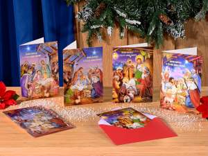 ingrosso biglietto presepe natale busta