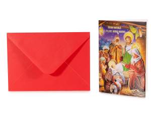 ingrosso biglietto presepe natale busta