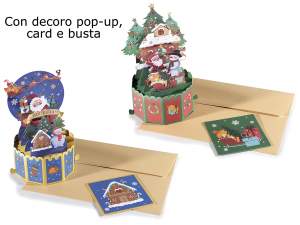 ingrosso biglietto natale 3d popup busta