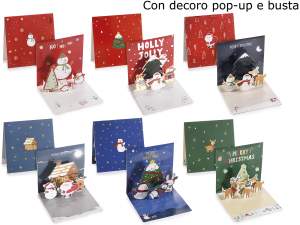 ingrosso biglietto natale pop up busta