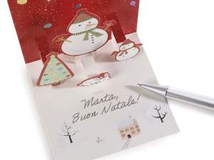 ingrosso biglietto natale pop up busta
