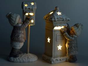 Ingrosso bimbi decorativi ceramica luce led