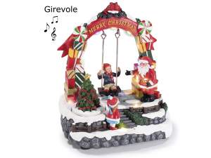 ingrosso pezzo villaggio di natale luci musica