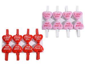 Valentine's heart clothespin wholesaler
