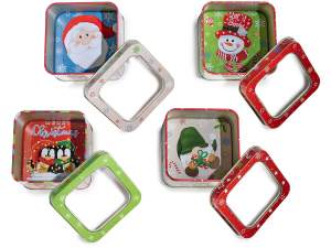 boîte de Noël en métal en gros