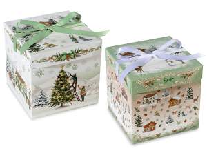 Boîte de Noël en gros avec couvercle en papier
