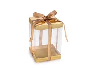 coffret cadeau transparent doré en gros
