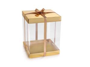Coffret cadeau doré en PVC en gros
