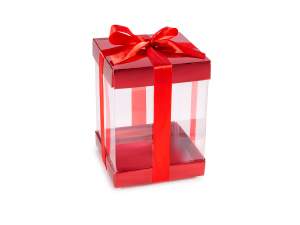 Boîte cadeau en PVC en gros avec nœud