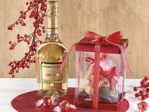 grossiste de boîtes cadeaux en PVC rouge avec nœud