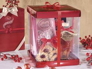 Coffret cadeau en PVC avec nœud rouge en gros
