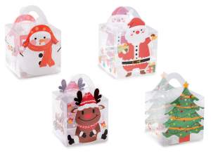 Boîte transparente en PVC pour Noël, vente en gros