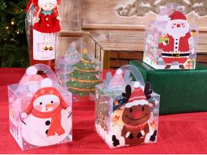 Boîte transparente en PVC pour Noël, vente en gros