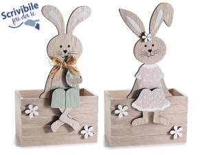 gros contenants en bois pour pâques