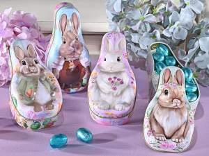 boîtes en métal en gros lapin de Pâques