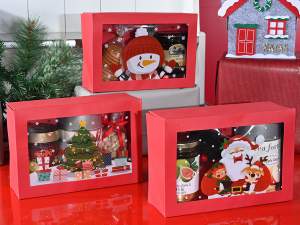 Vente en gros boîte de Noël en papier rouge
