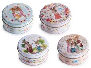 boîte de Pâques ronde en métal en vente en gros