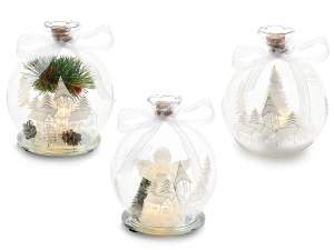 Bolas de Navidad de cristal de luz led al por mayo
