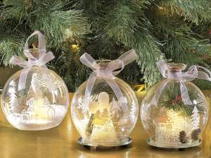 Bolas de Navidad de cristal de luz led al por mayo