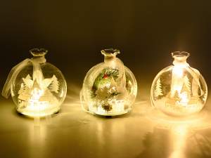 Bolas de Navidad de cristal de luz led al por mayo