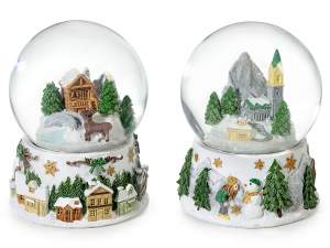 Globo de nieve navideño con paisaje al por mayor