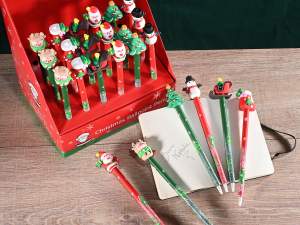 Bolígrafos navideños de decoración gomosa