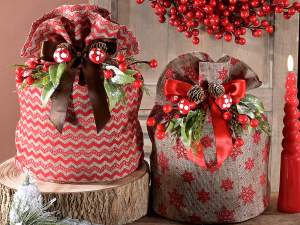 Venta al por mayor de bolsas de navidad de yute