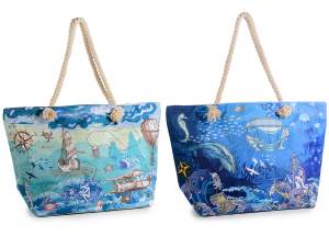 Bolsas de playa al por mayor, estampado de viaje