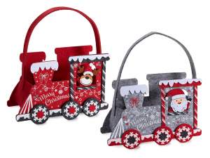 Bolsa de tela al por mayor con tren navideño