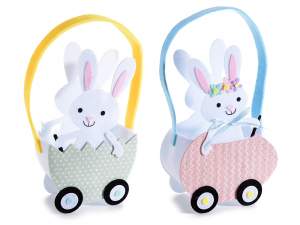 Bolsa de dulces de Pascua con coche de conejito
