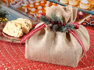 Bolsa de yute navideña al por mayor