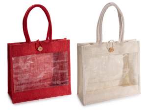 Bolsas de yute ventana para regalo al por mayor