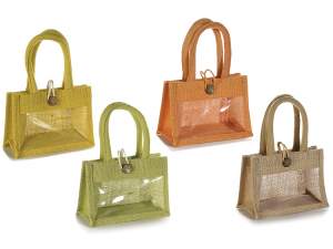 Bolsas de yute al por mayor con ventana transparen