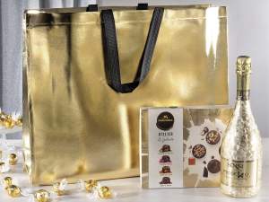 Mayorista de bolsas navideñas de metal grandes