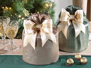 Porta panettone de tela brillante al por mayor