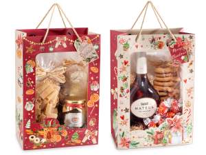 Bolsas navideñas al por mayor con ventanas transpa