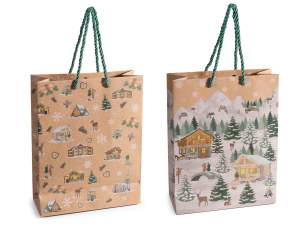 Bolsa de regalo navideña con ventana al por mayor