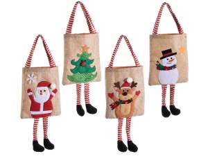 Bolsa de dulces navideños de yute al por mayor