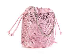Grossisti borse secchiello paillettes rosa