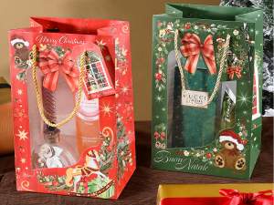 ingrosso borse natale finestra trasparente