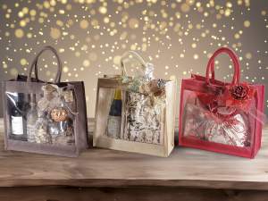 Borsa juta finestra trasparente