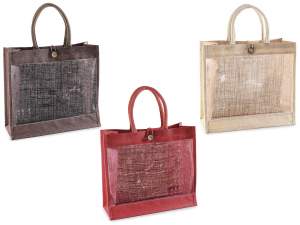 Borsa juta finestra trasparente