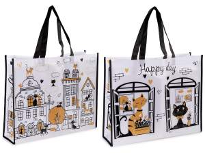 ingrosso borsa spesa shopping bag gatto